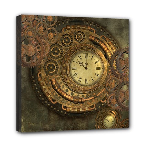 Awesome Steampunk Design, Clockwork Mini Canvas 8  X 8  (stretched) by FantasyWorld7