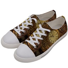 Awesome Steampunk Design, Clockwork Women s Low Top Canvas Sneakers by FantasyWorld7