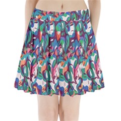 Multicolor Abstract Pattern Pleated Mini Skirt