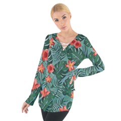 Tropical Floral Design Tie Up Tee by GabriellaDavid