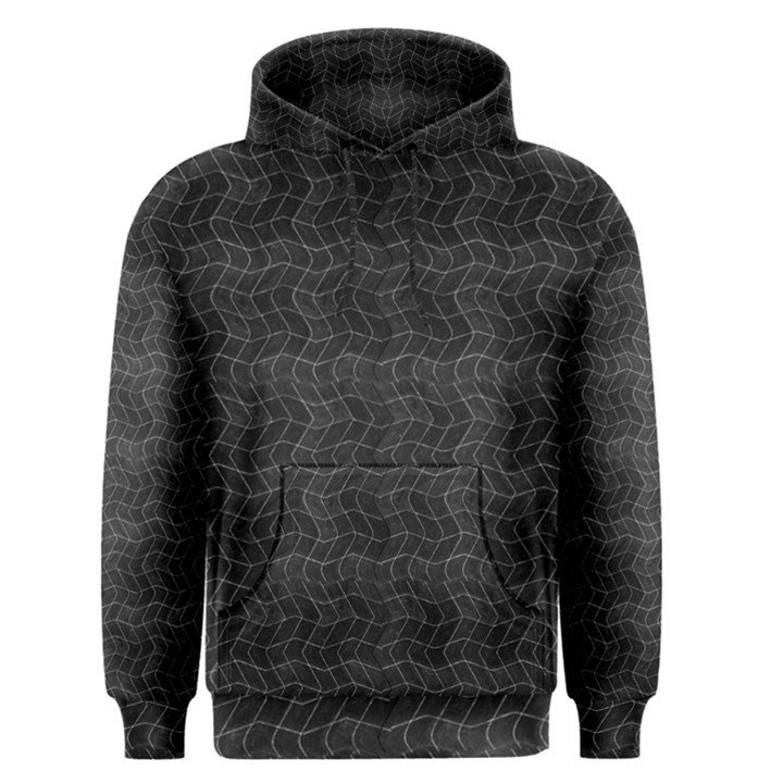 Wavy Grid Dark Pattern Men s Pullover Hoodie