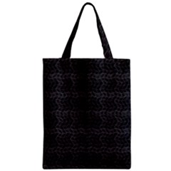 Wavy Grid Dark Pattern Zipper Classic Tote Bag by dflcprints