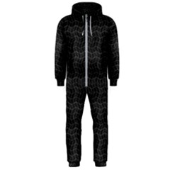 Wavy Grid Dark Pattern Hooded Jumpsuit (men) 