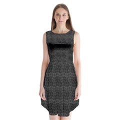 Wavy Grid Dark Pattern Sleeveless Chiffon Dress   by dflcprints