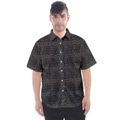 Wavy Grid Dark Pattern Men s Short Sleeve Shirt