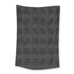 Wavy Grid Dark Pattern Small Tapestry