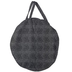 Wavy Grid Dark Pattern Giant Round Zipper Tote by dflcprints