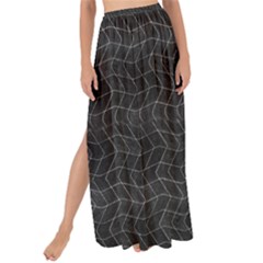 Wavy Grid Dark Pattern Maxi Chiffon Tie-up Sarong by dflcprints