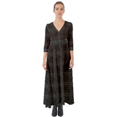 Wavy Grid Dark Pattern Button Up Boho Maxi Dress by dflcprints