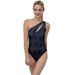 Wavy Grid Dark Pattern To One Side Swimsuit by dflcprints