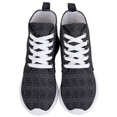 Wavy Grid Dark Pattern Women s Lightweight High Top Sneakers by dflcprints