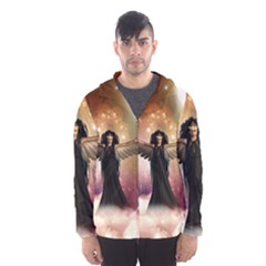 Awesome Dark Fairy In The Sky Hooded Windbreaker (men) by FantasyWorld7