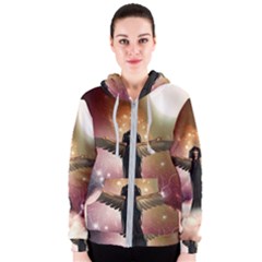 Awesome Dark Fairy In The Sky Women s Zipper Hoodie by FantasyWorld7