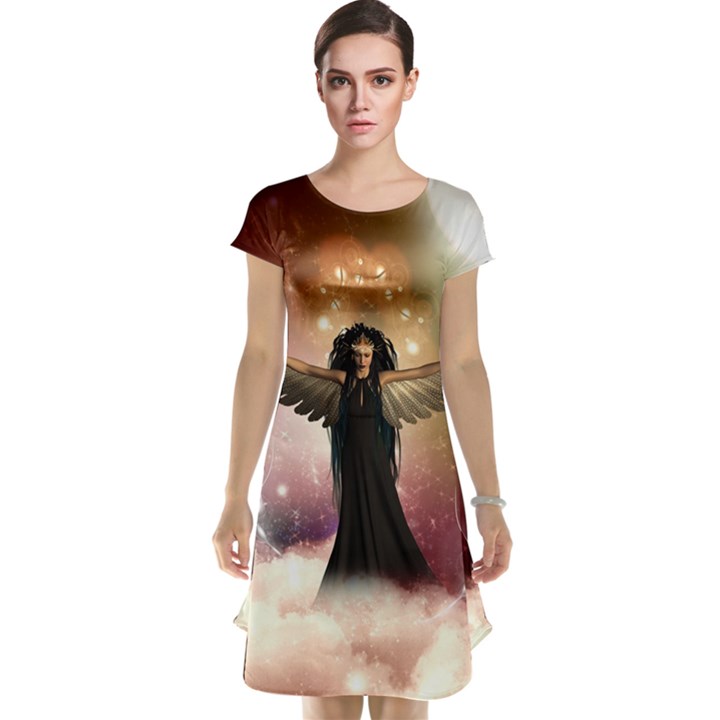 Awesome Dark Fairy In The Sky Cap Sleeve Nightdress