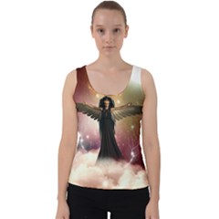 Awesome Dark Fairy In The Sky Velvet Tank Top by FantasyWorld7