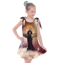 Awesome Dark Fairy In The Sky Kids  Tie Up Tunic Dress by FantasyWorld7