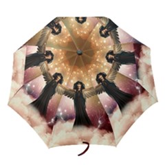 Awesome Dark Fairy In The Sky Folding Umbrellas by FantasyWorld7