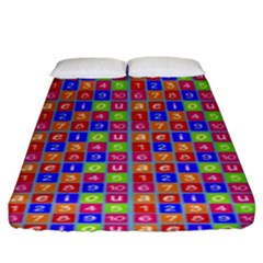 Numbers And Vowels Colorful Pattern Fitted Sheet (king Size) by dflcprints