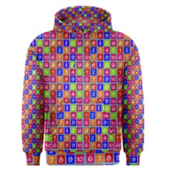 Numbers And Vowels Colorful Pattern Men s Pullover Hoodie