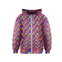 Numbers And Vowels Colorful Pattern Kids  Zipper Hoodie