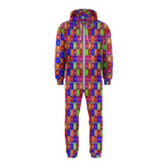 Numbers And Vowels Colorful Pattern Hooded Jumpsuit (kids)