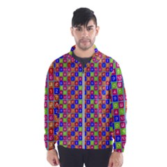 Numbers And Vowels Colorful Pattern Windbreaker (men)