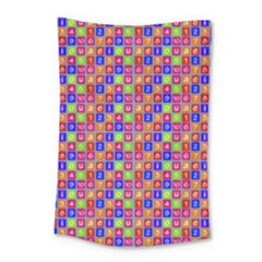 Numbers And Vowels Colorful Pattern Small Tapestry