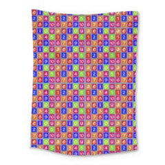 Numbers And Vowels Colorful Pattern Medium Tapestry