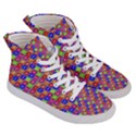 Numbers And Vowels Colorful Pattern Women s Hi-Top Skate Sneakers View3