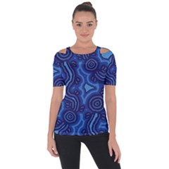 Aboriginal Art - Travel  Shoulder Cut Out Short Sleeve Top by hogartharts