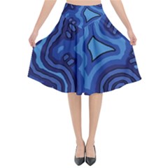 Aboriginal Art - Travel  Flared Midi Skirt by hogartharts