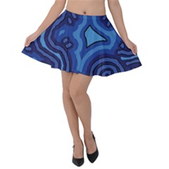 Aboriginal Art - Travel  Velvet Skater Skirt