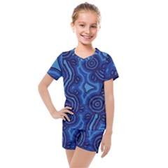 Aboriginal Art - Travel  Kids  Mesh Tee And Shorts Set