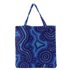 Aboriginal Art - Blue Campsites Grocery Tote Bag by hogartharts