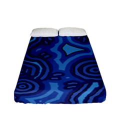 Aboriginal Art - Blue Campsites Fitted Sheet (full/ Double Size) by hogartharts