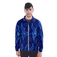 Aboriginal Art - Blue Campsites Windbreaker (men)