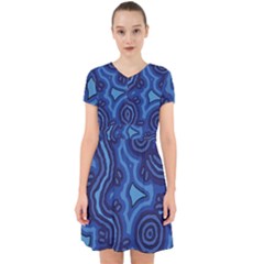 Aboriginal Art - Blue Campsites Adorable In Chiffon Dress by hogartharts