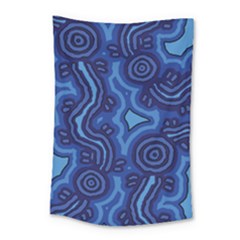 Aboriginal Art - Blue Campsites Small Tapestry