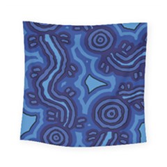 Aboriginal Art - Blue Campsites Square Tapestry (small)