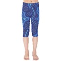 Aboriginal Art - Blue Campsites Kids  Capri Leggings  View1