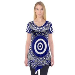 Aboriginal Art - Gathering Short Sleeve Tunic  by hogartharts