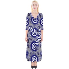 Aboriginal Art - Gathering Quarter Sleeve Wrap Maxi Dress