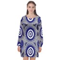 Aboriginal Art - Gathering Long Sleeve Chiffon Shift Dress  View1