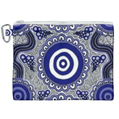 Aboriginal Art - Gathering Canvas Cosmetic Bag (xxl)