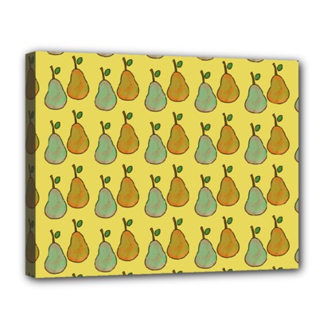 Pears Yellow Canvas 14  X 11  (stretched) by snowwhitegirl