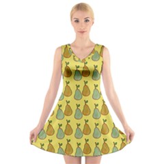 Pears Yellow V-neck Sleeveless Dress