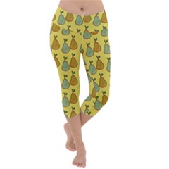 Pears Yellow Lightweight Velour Capri Yoga Leggings