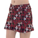 Gothic Woman Rose Bats Pattern Tennis Skirt View1