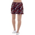 Gothic Woman Rose Bats Pattern Tennis Skirt View2