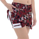 Gothic Woman Rose Bats Pattern Tennis Skirt View3